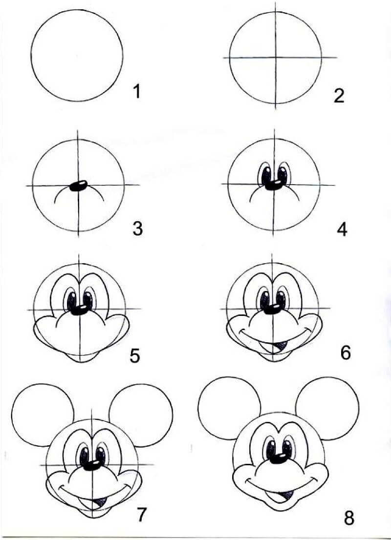 Mickey Mouse Sketch Рисунки