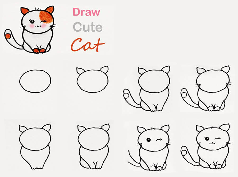 A Cute Cat pисунки