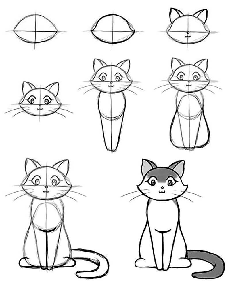 Cat Sketch Idea 2 pисунки