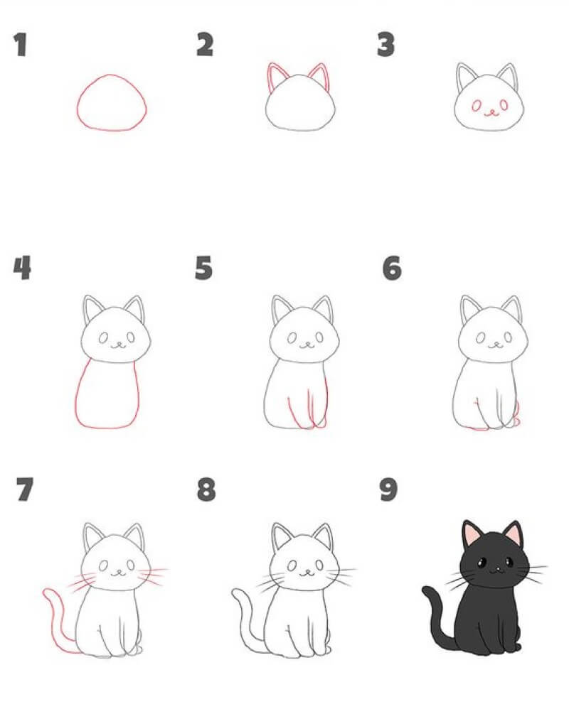чёрный кот pисунки