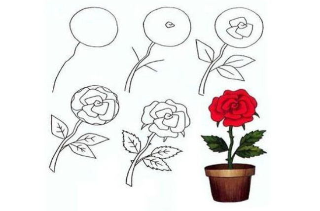 фиолетовая роза Рисунки