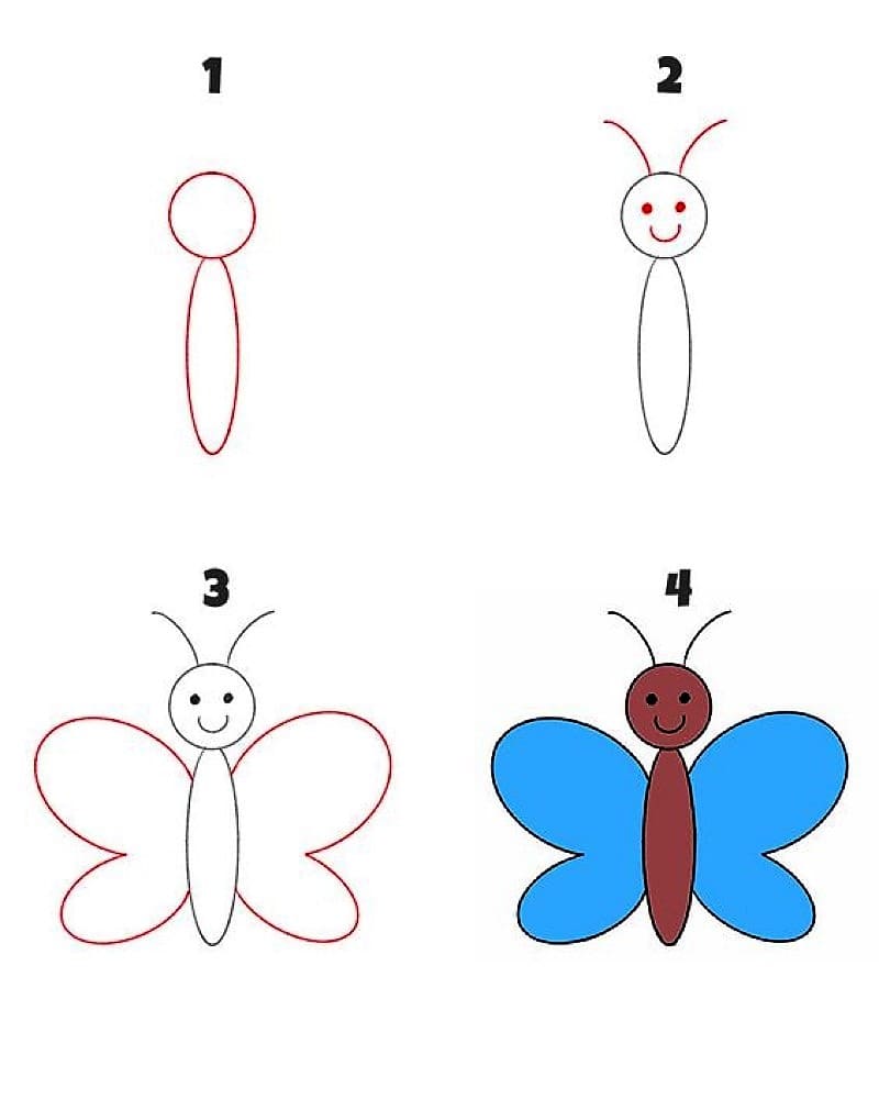 кавайная бабочка Рисунки