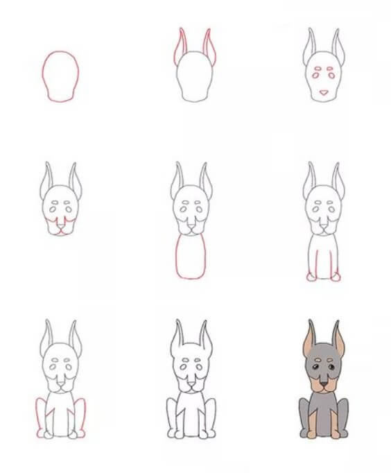 Пёс чиби Рисунки