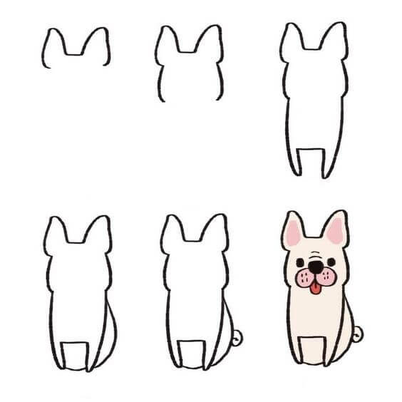 Щенок бежит Рисунки
