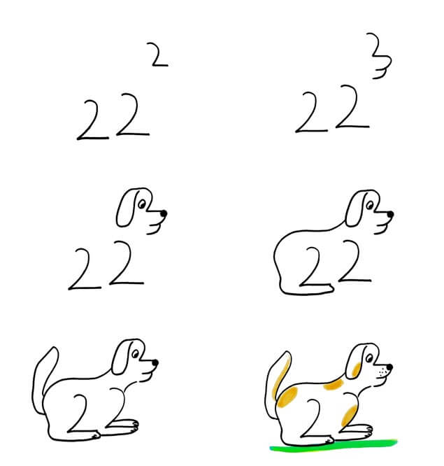 Щенок музыкант Рисунки