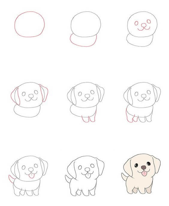 Щенок сидит Рисунки