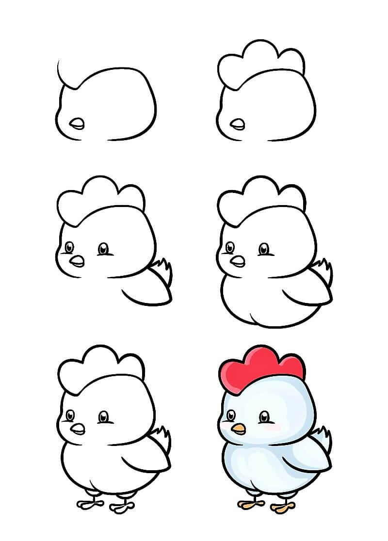 A Cute Cartoon Chicken pисунки