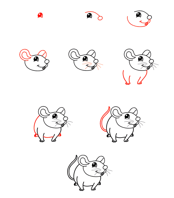 белая мышь Рисунки
