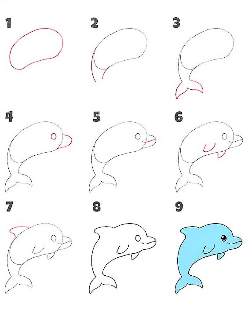 Дельфин аниме Рисунки