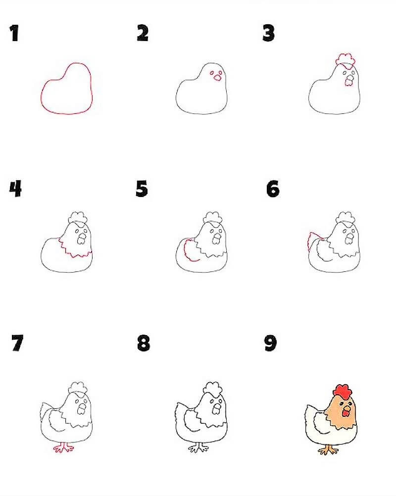 Домашняя курица Рисунки