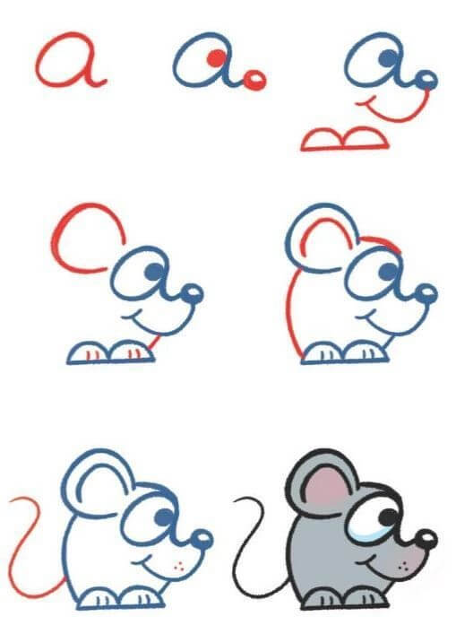 дружелюбная мышь Рисунки