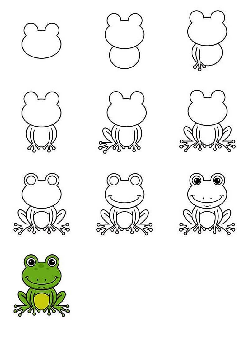 Игривая лягушка Рисунки