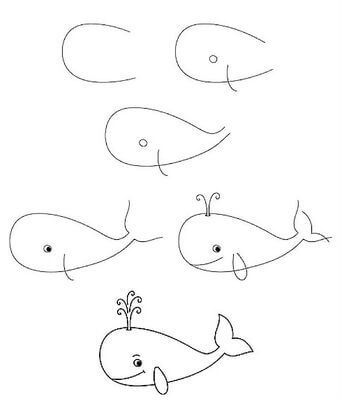 Кит аниме Рисунки