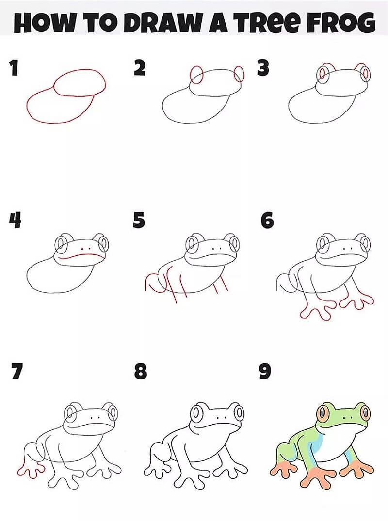 Лягушка мультяшная Рисунки