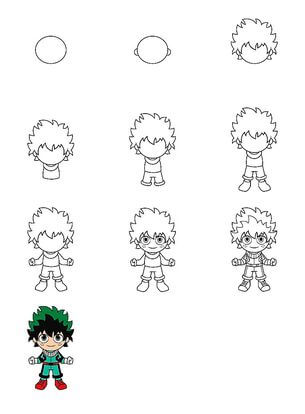 Midoriya Чиби Рисунки