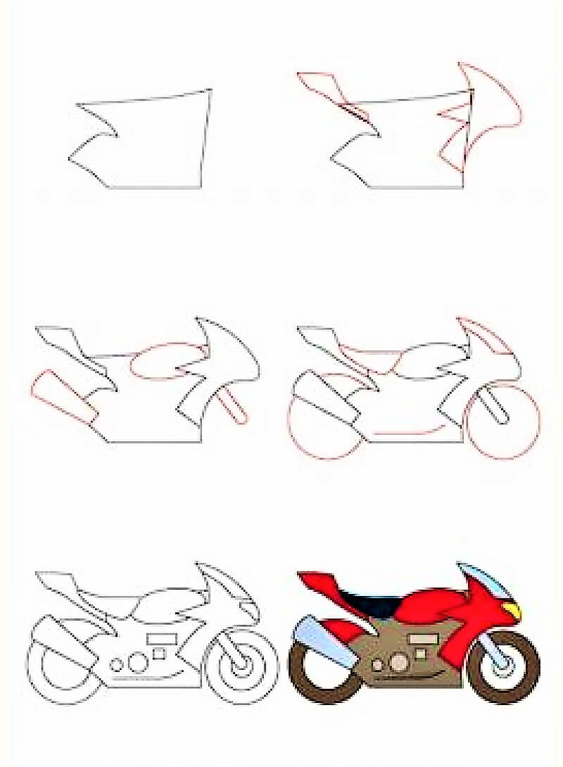 Мотоцикл мощный Рисунки
