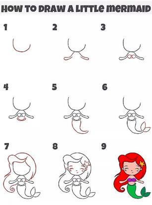 Русалка милая Рисунки