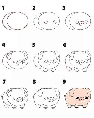 счастливая свинья Рисунки