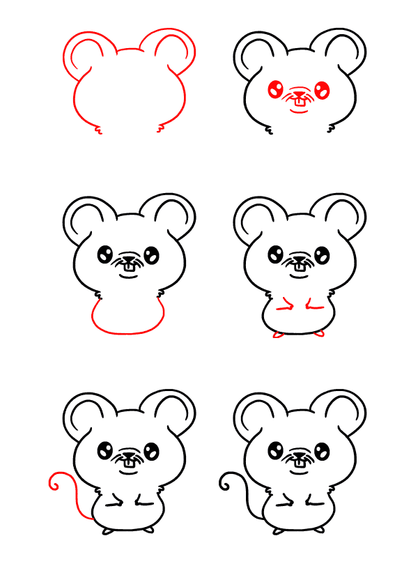 серая мышь Рисунки