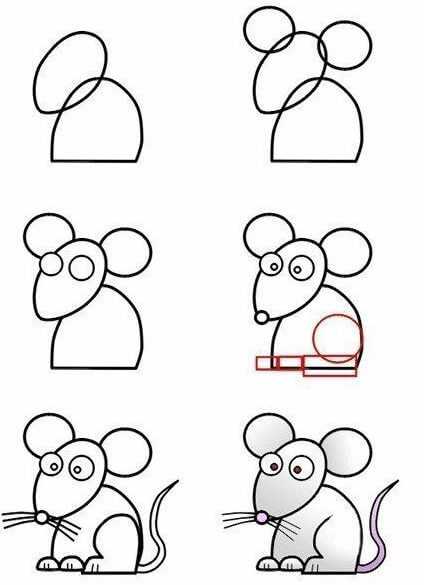 весёлая мышь Рисунки
