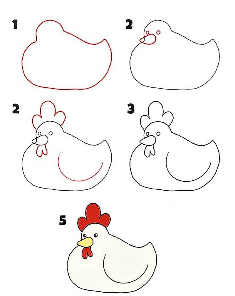 Жёлтый цыплёнок Рисунки