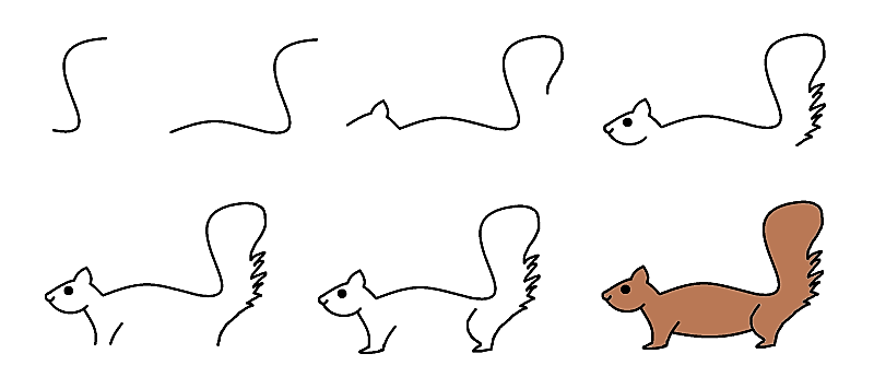 Белка прыгает Рисунки