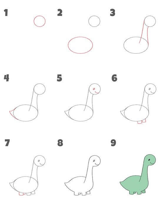 Динозавр отдыхает Рисунки