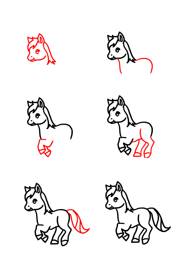 Лошадь аниме Рисунки