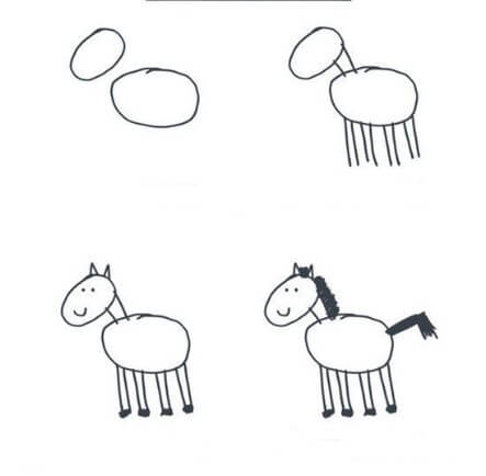 Лошадь белая Рисунки