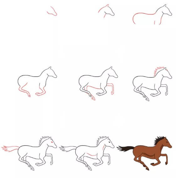Лошадь чёрная Рисунки