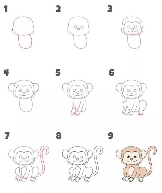 Обезьяна коричневая Рисунки