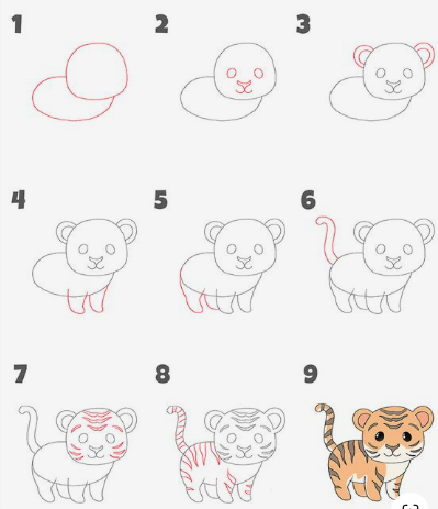 Тигр чиби Рисунки
