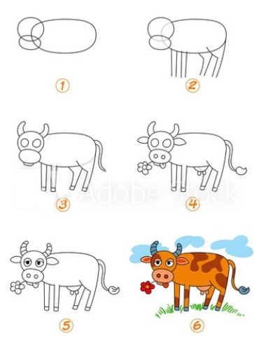 Корова идёт Рисунки