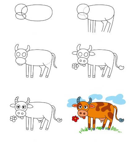 Корова мультяшная Рисунки