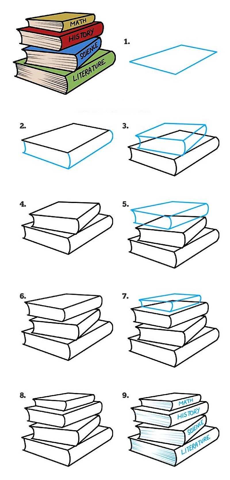 Книга на полке Рисунки