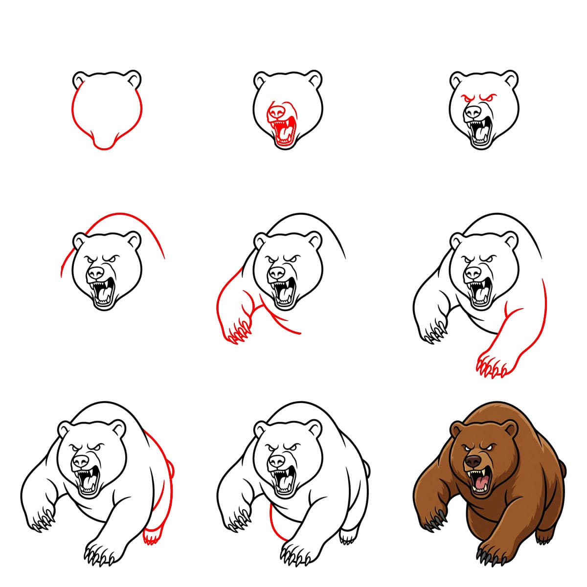 Медведь бежит Рисунки
