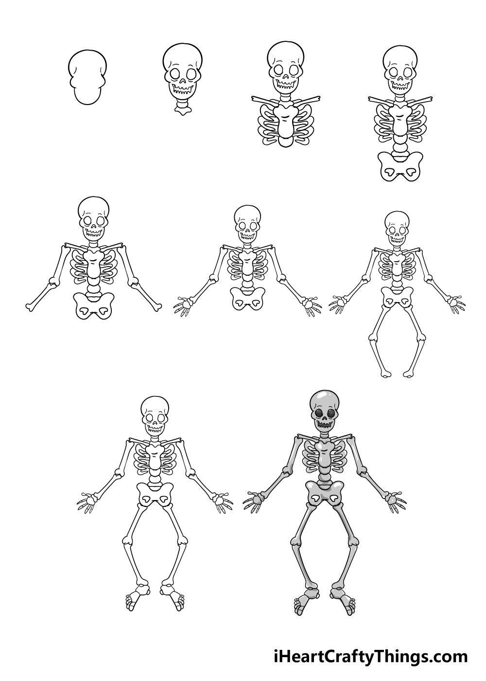 Скелет страшный Рисунки