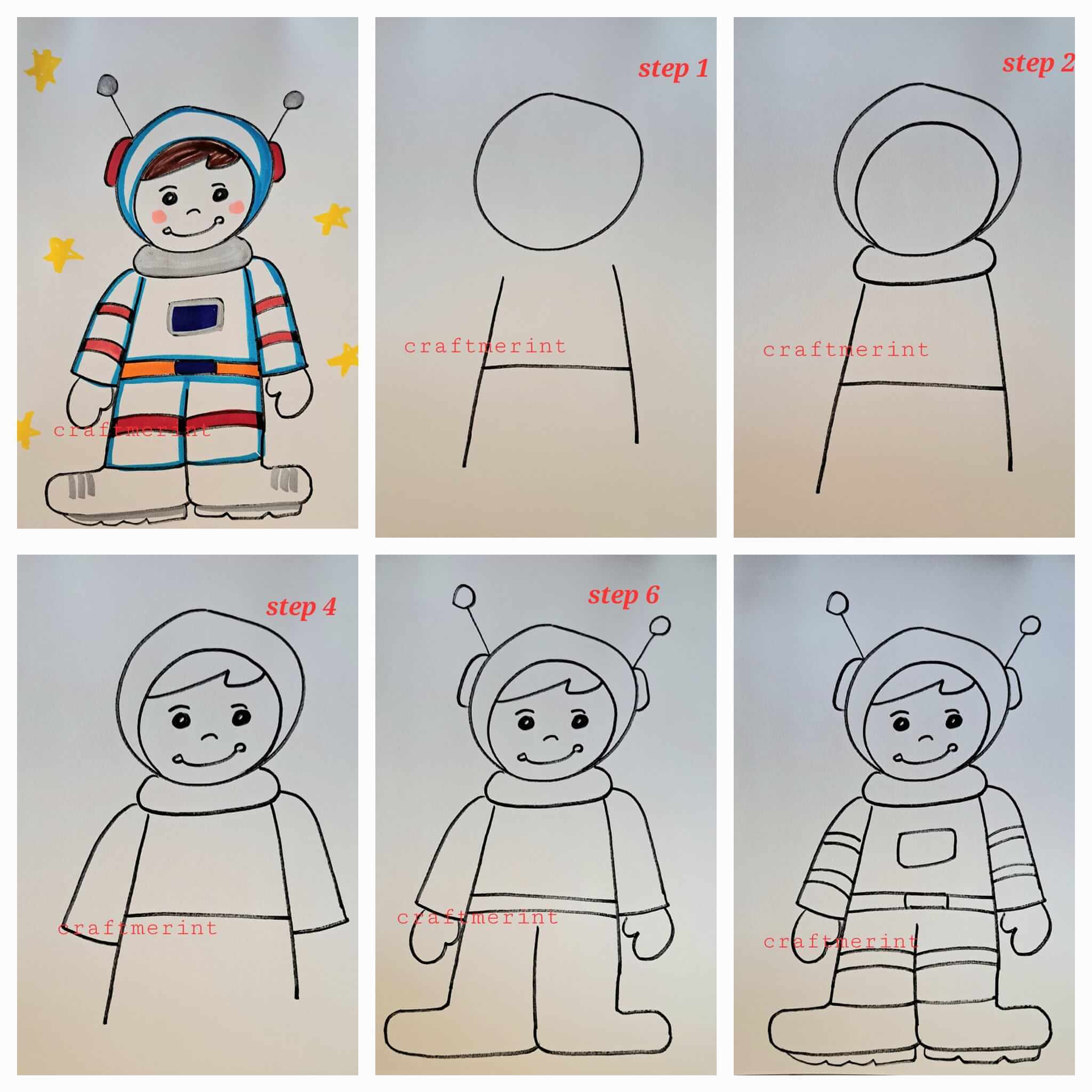 Космонавт и звёздная карта Рисунки