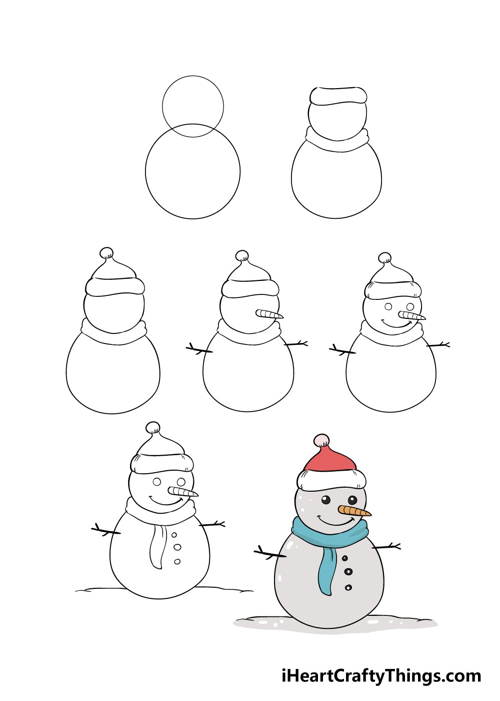 Снеговик с фонарём Рисунки